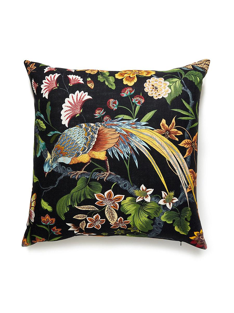 Scalamandre Botany Bay 24 X 24 - Black Ruby Decorative Pillow