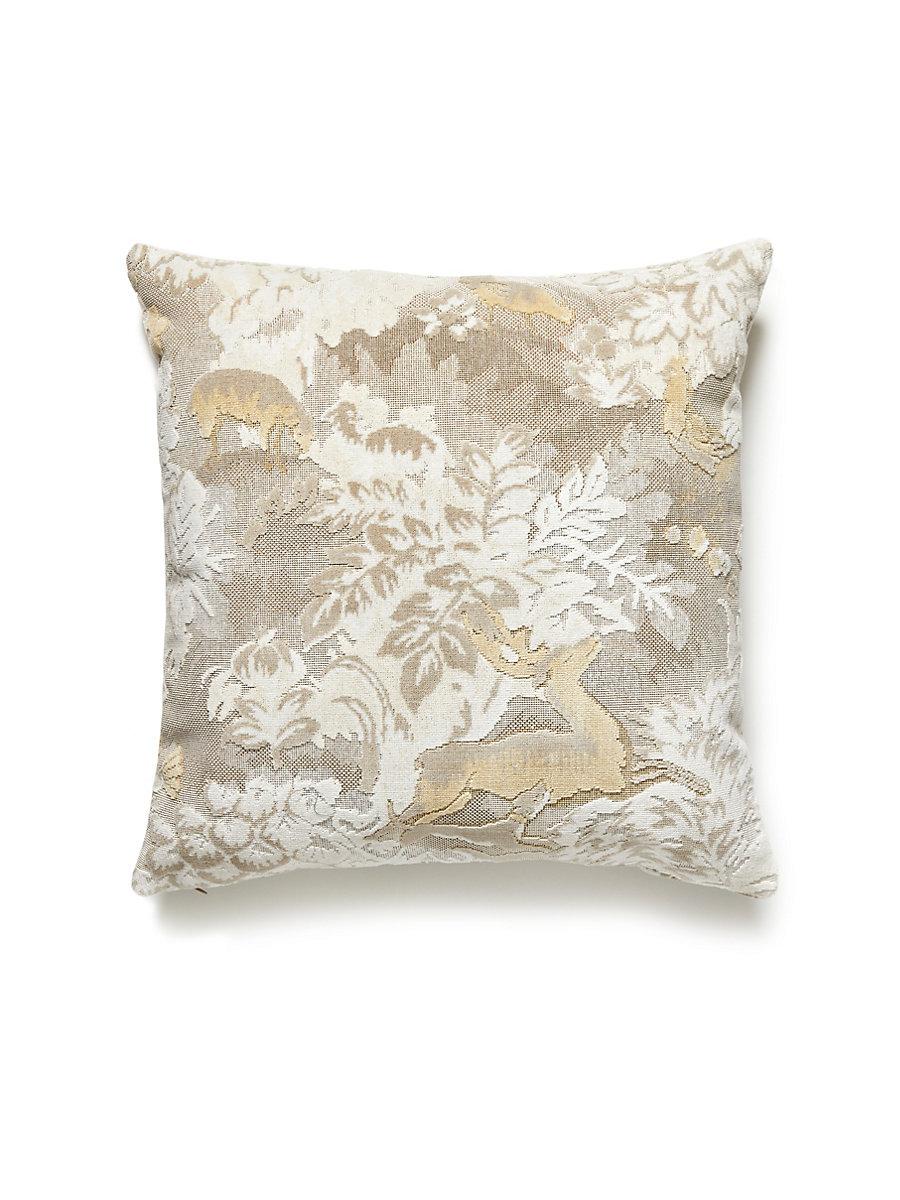 Scalamandre Tails Tale 22 X 22 - Travertine Decorative Pillow