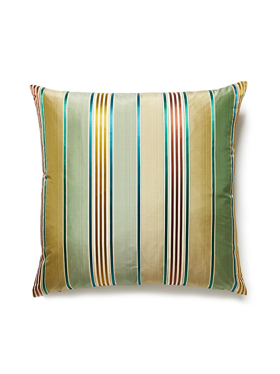 Scalamandre Charlotte Stripe 22 X 22 - Moss Decorative Pillow