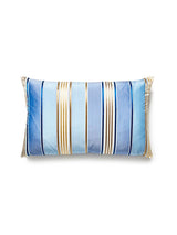 Scalamandre Charlotte Stripe 14 X 22 - Marine Decorative Pillow