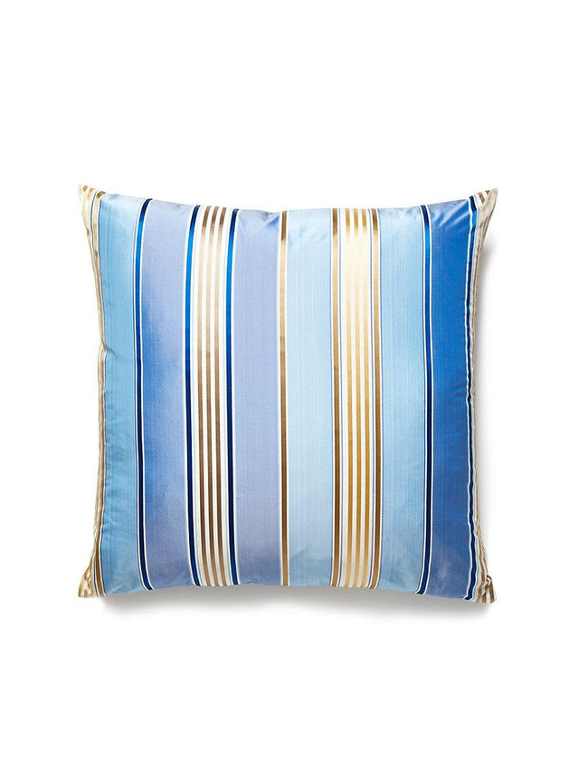 Scalamandre Charlotte Stripe 22 X 22 - Marine Decorative Pillow