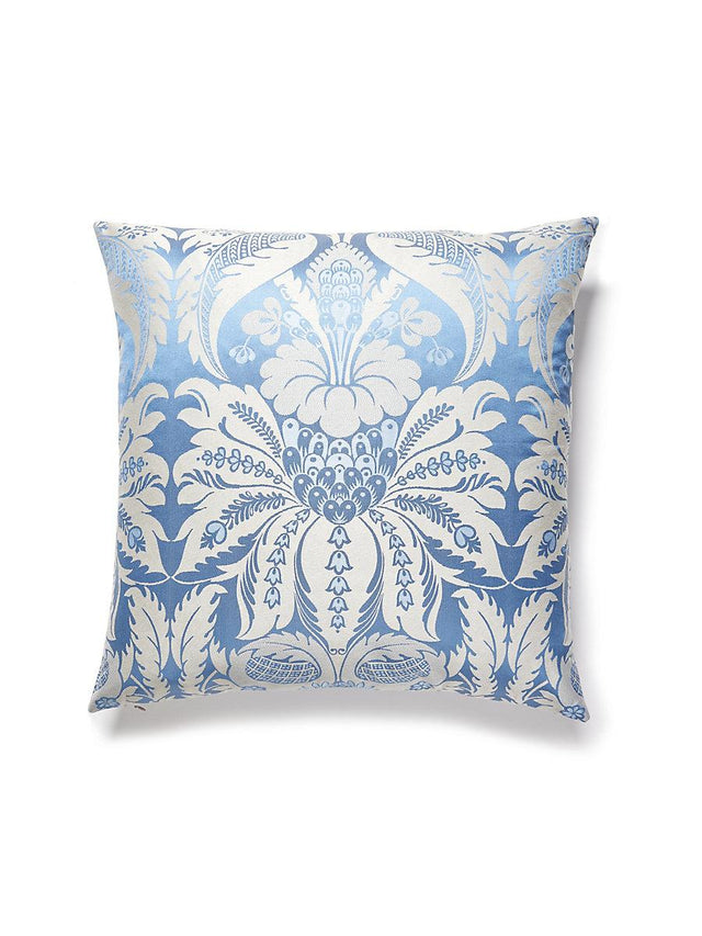 Scalamandre Estate Damask 22 X 22 - Blue Jay Decorative Pillow