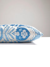 Scalamandre Estate Damask 22 X 22 - Blue Jay Decorative Pillow