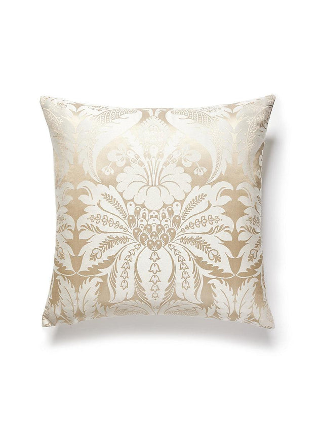 Scalamandre Estate Damask 22 X 22 - Travertine Decorative Pillow