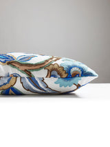 Scalamandre Hillside Crewel 22 X 22 - Blue Wood Decorative Pillow