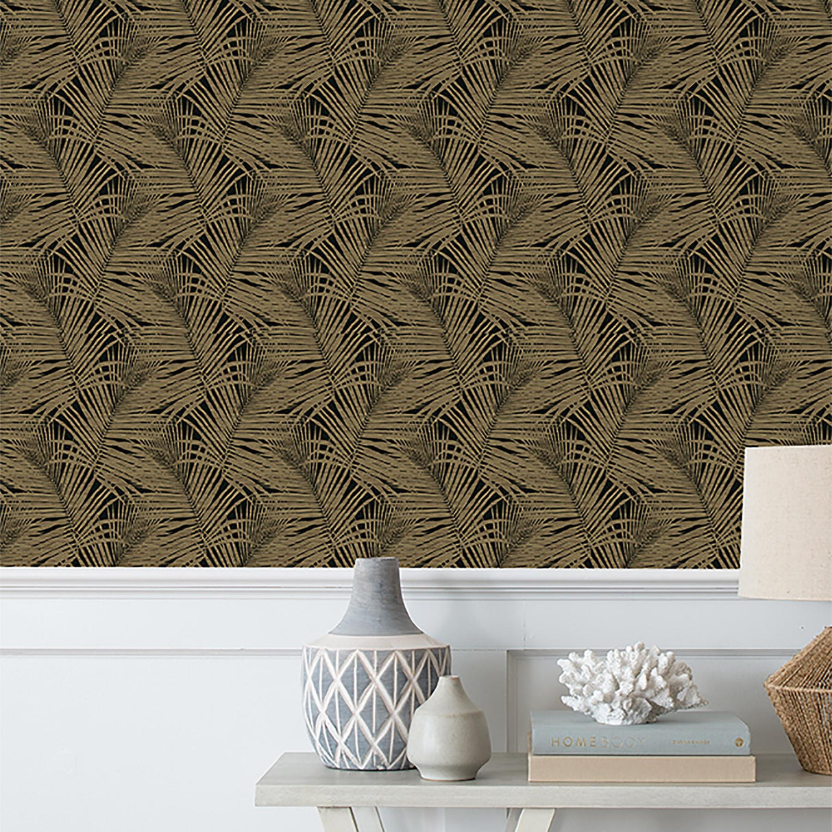 Tommy Bahama SHADOW PALMS NOIR Wallpaper