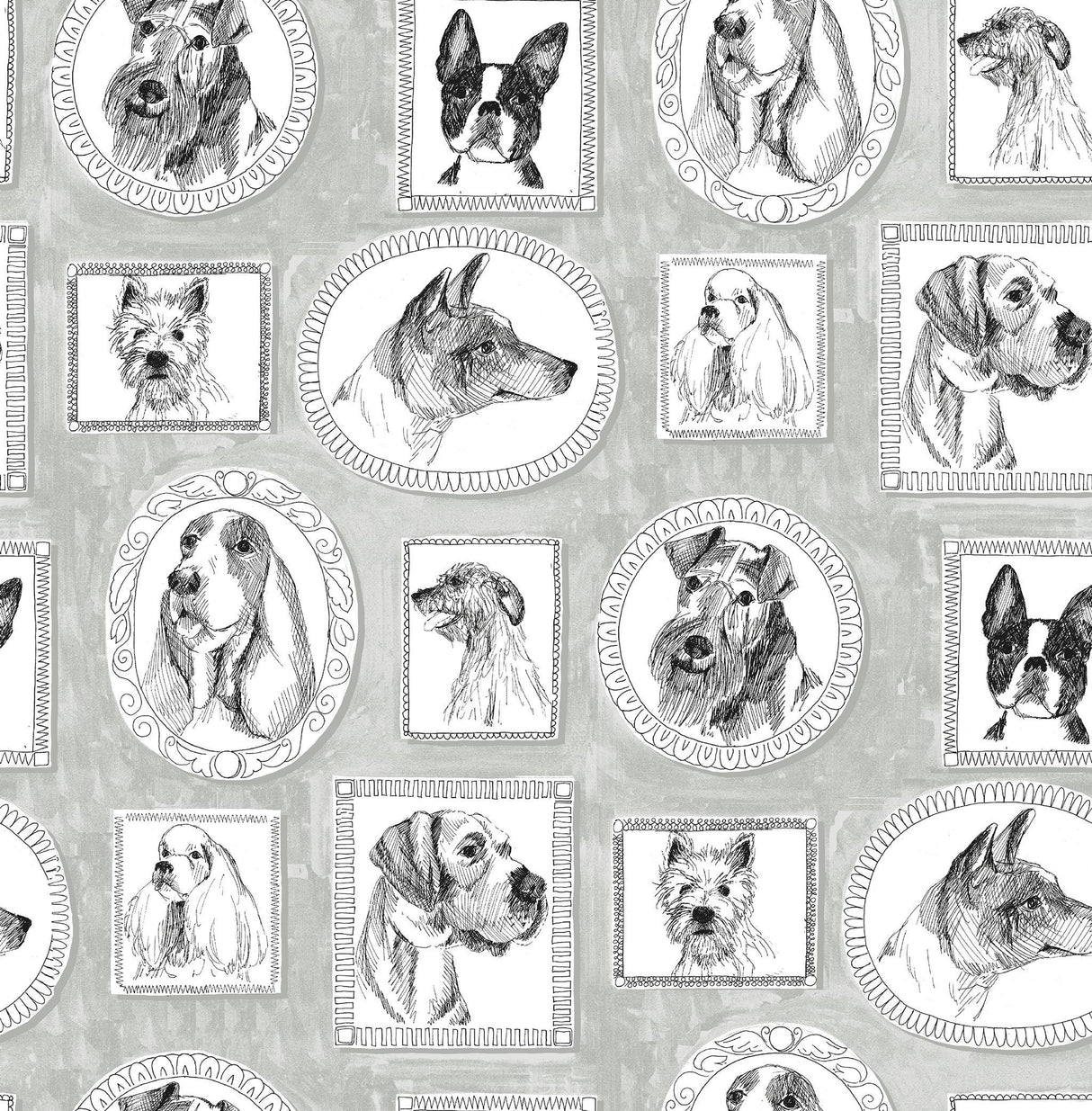 Surface Style PUP PORTRAITS SILVER Wallpaper