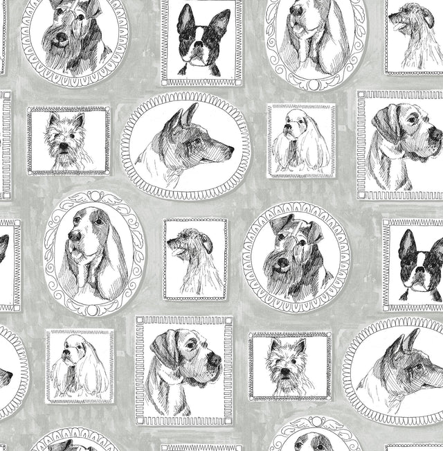 Surface Style PUP PORTRAITS SILVER Wallpaper