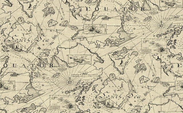 Tommy Bahama CHARTED COURSE PARCHMENT Wallpaper