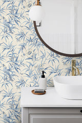 Surface Style Bamboo Garden Cornflower Wallpaper