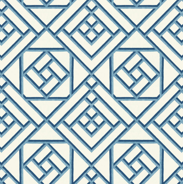 Surface Style Latticework Wedgewood Blue Wallpaper