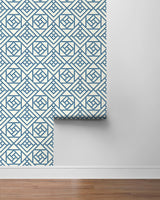 Surface Style Latticework Wedgewood Blue Wallpaper