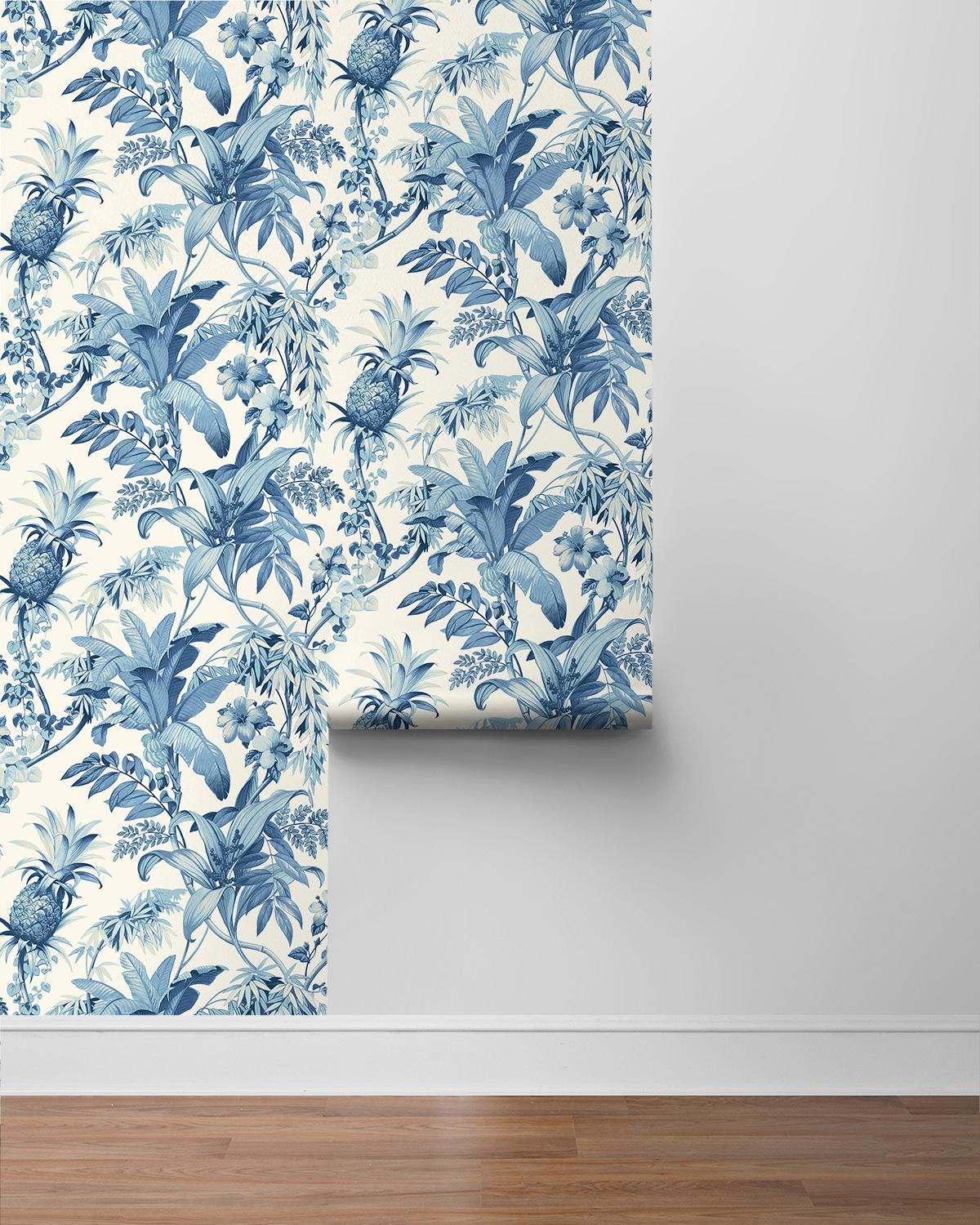 Tommy Bahama Malay Botanic Bliss Blue Wallpaper