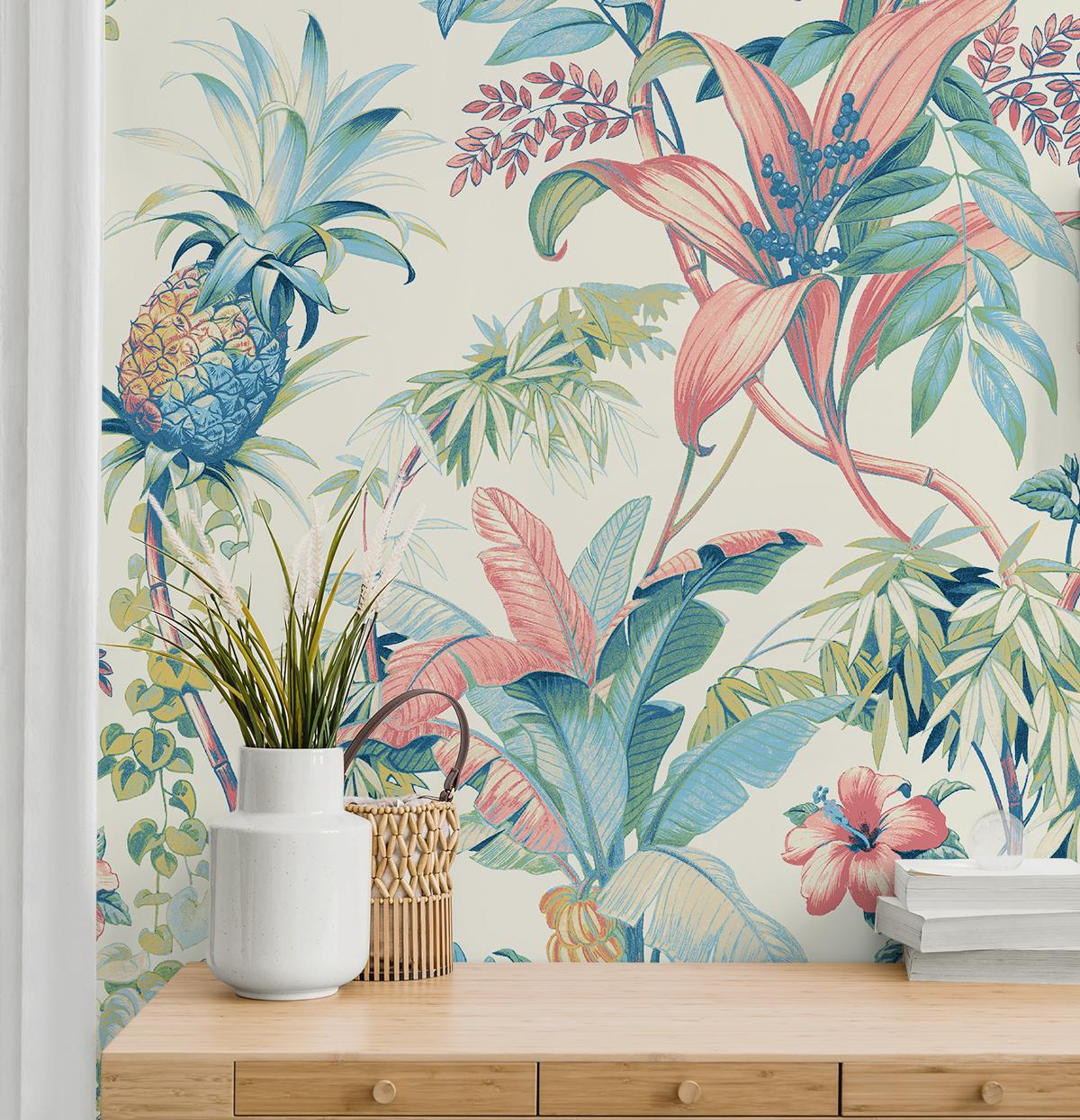 Tommy Bahama Malay Botanic Oyster Wallpaper