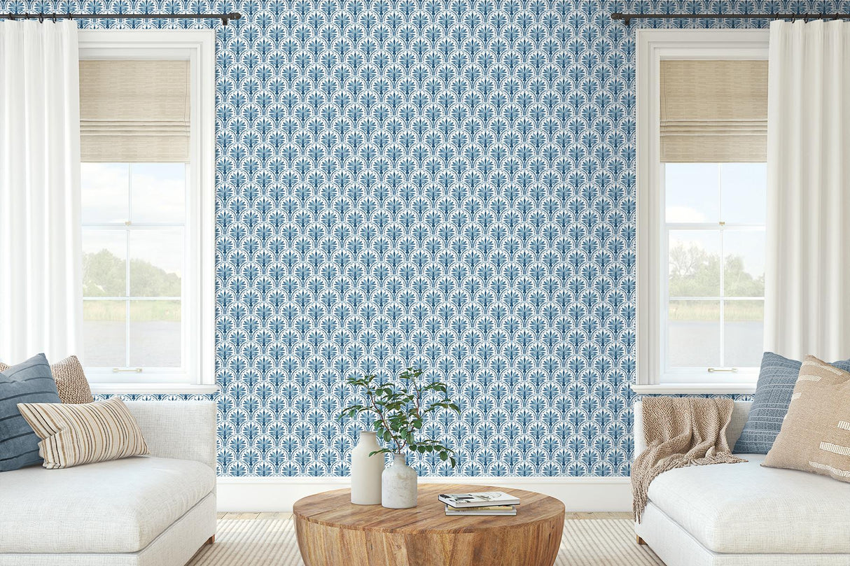 Tommy Bahama Scalloping Bliss Blue Wallpaper