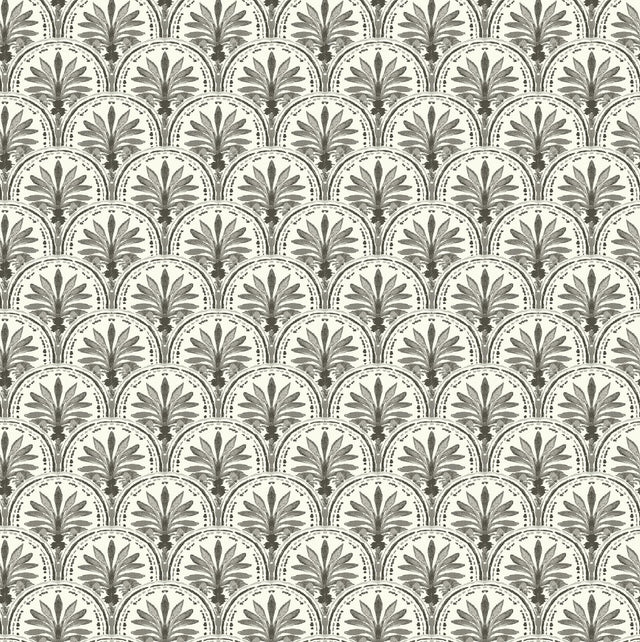 Tommy Bahama Scalloping Charcoal Wallpaper