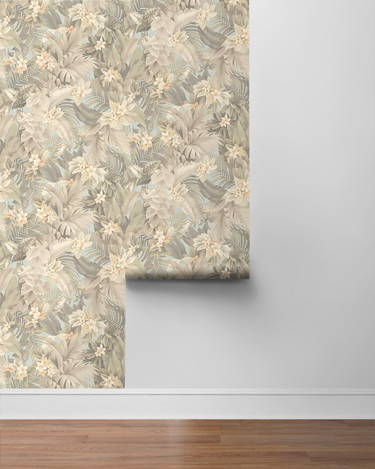 Tommy Bahama Umbrella Palm Seaspray Wallpaper