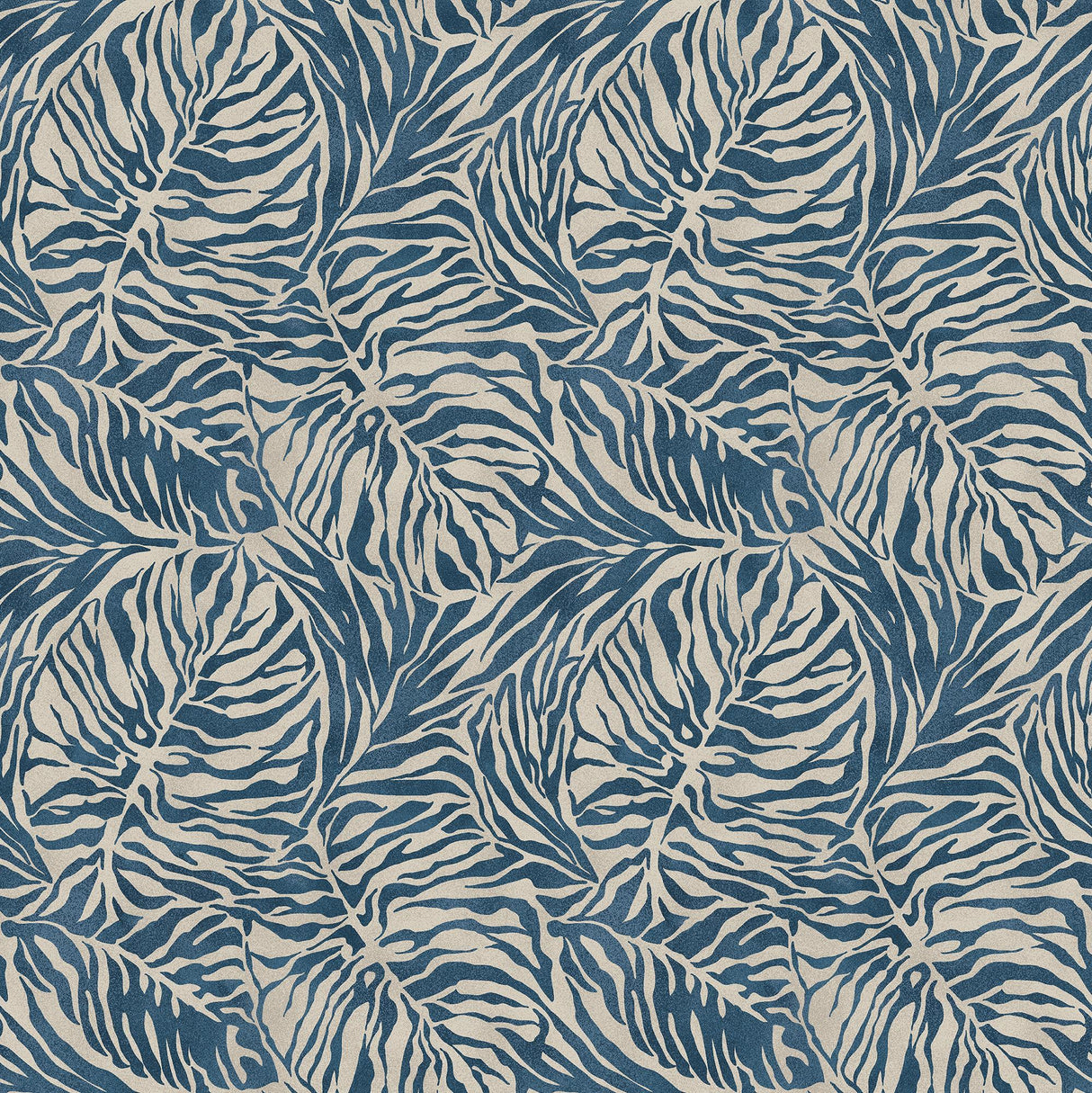 Tommy Bahama Zebra Leaf Indigo Wallpaper