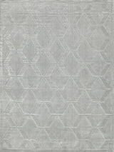 Exquisite Rugs Brunello Modern Handmade Shiny Nylon 6736 Light Silver 10' x 8' Area Rug