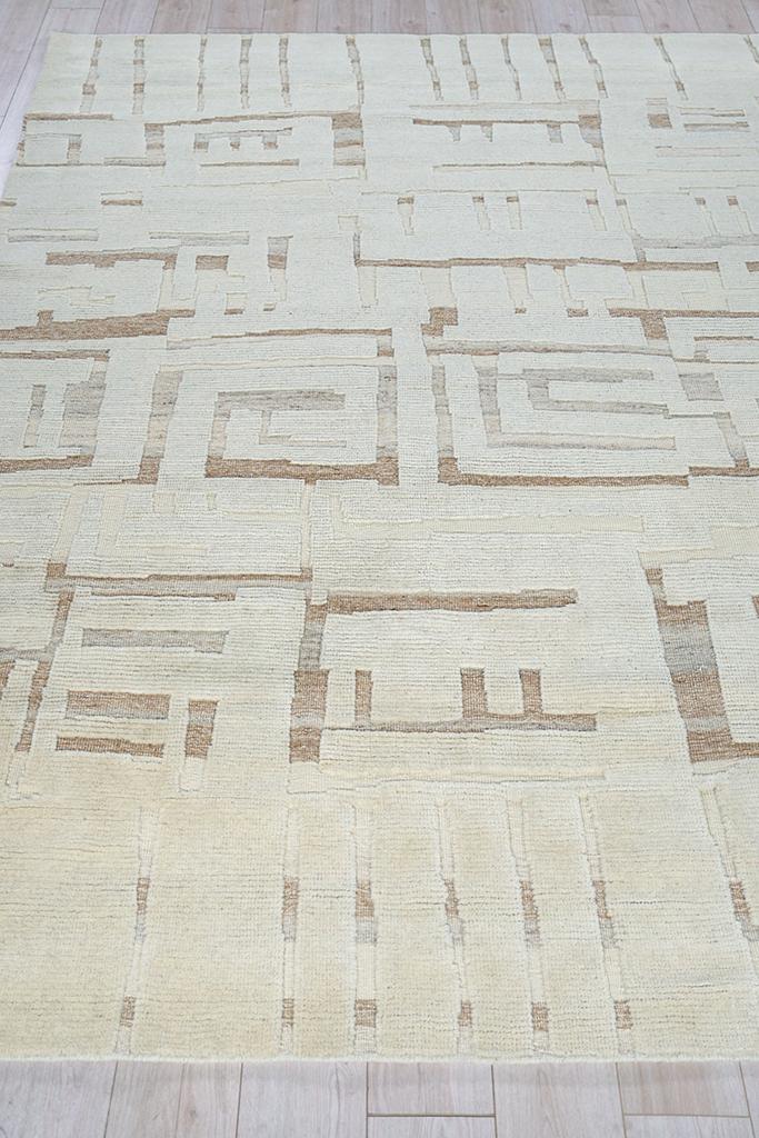 Exquisite Calexico Hand Woven New Zealand Wool Ivory/Beige Area Rug 10.0'X14.0' Rug