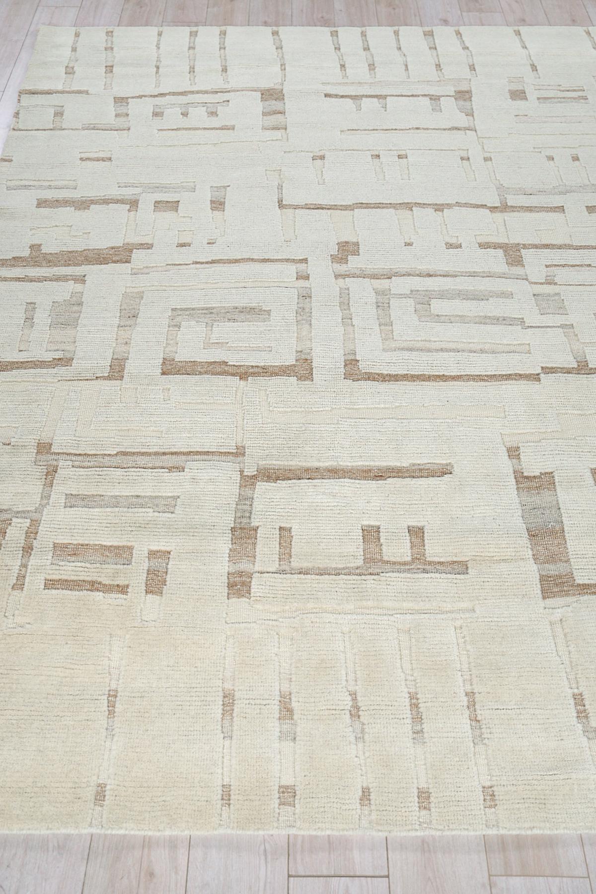 Exquisite Rugs Calexico Hand Woven New Zealand Wool 6430 Ivory/Beige 10' x 14' Area Rug
