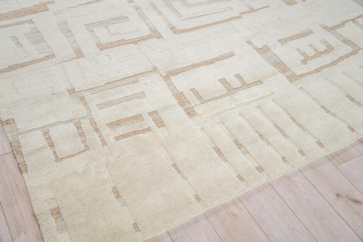 Exquisite Rugs Calexico Hand Woven New Zealand Wool 6430 Ivory/Beige 8' x 10' Area Rug