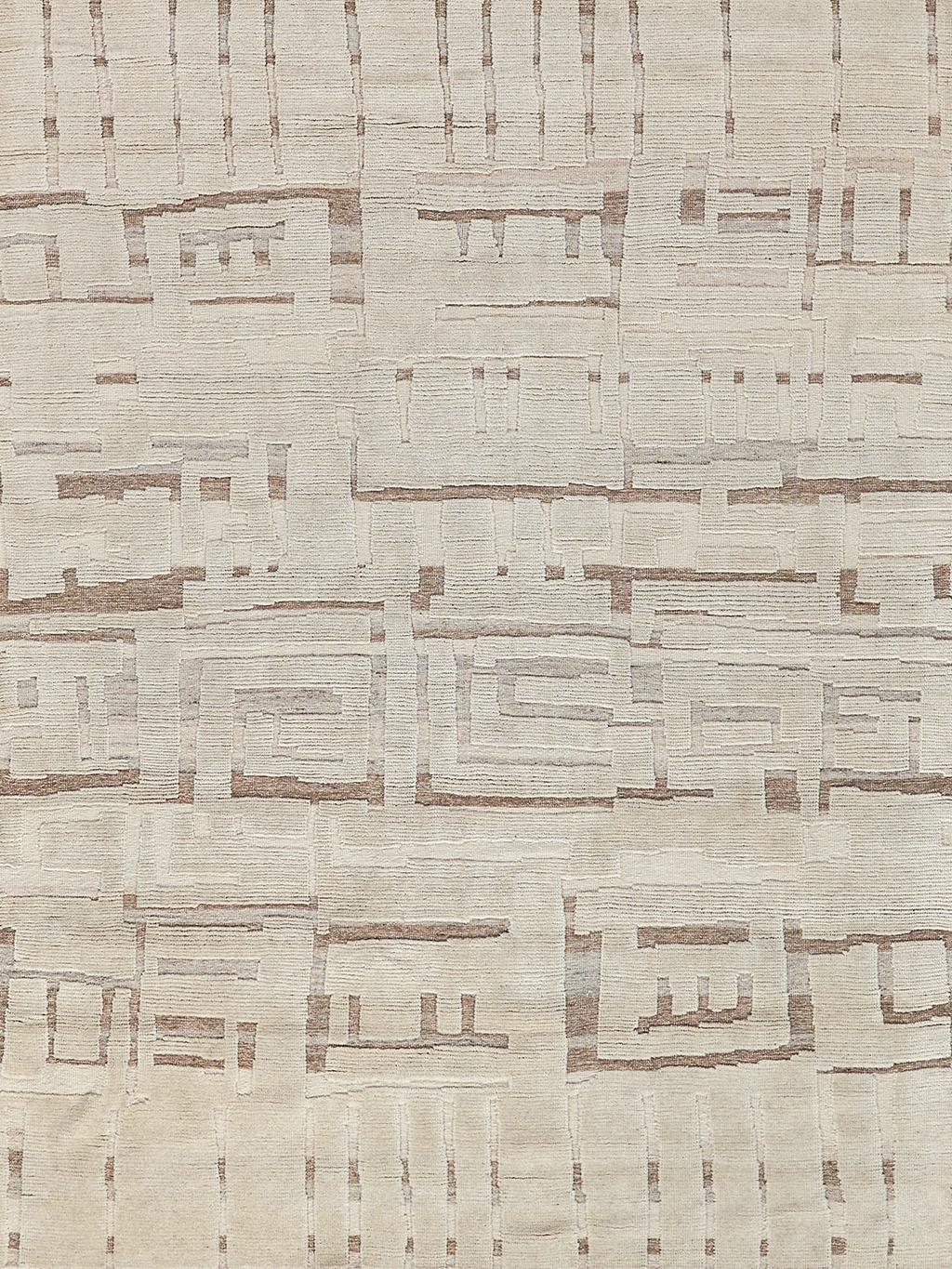 Exquisite Calexico Hand Woven New Zealand Wool Ivory/Beige Area Rug 9.0'X12.0' Rug