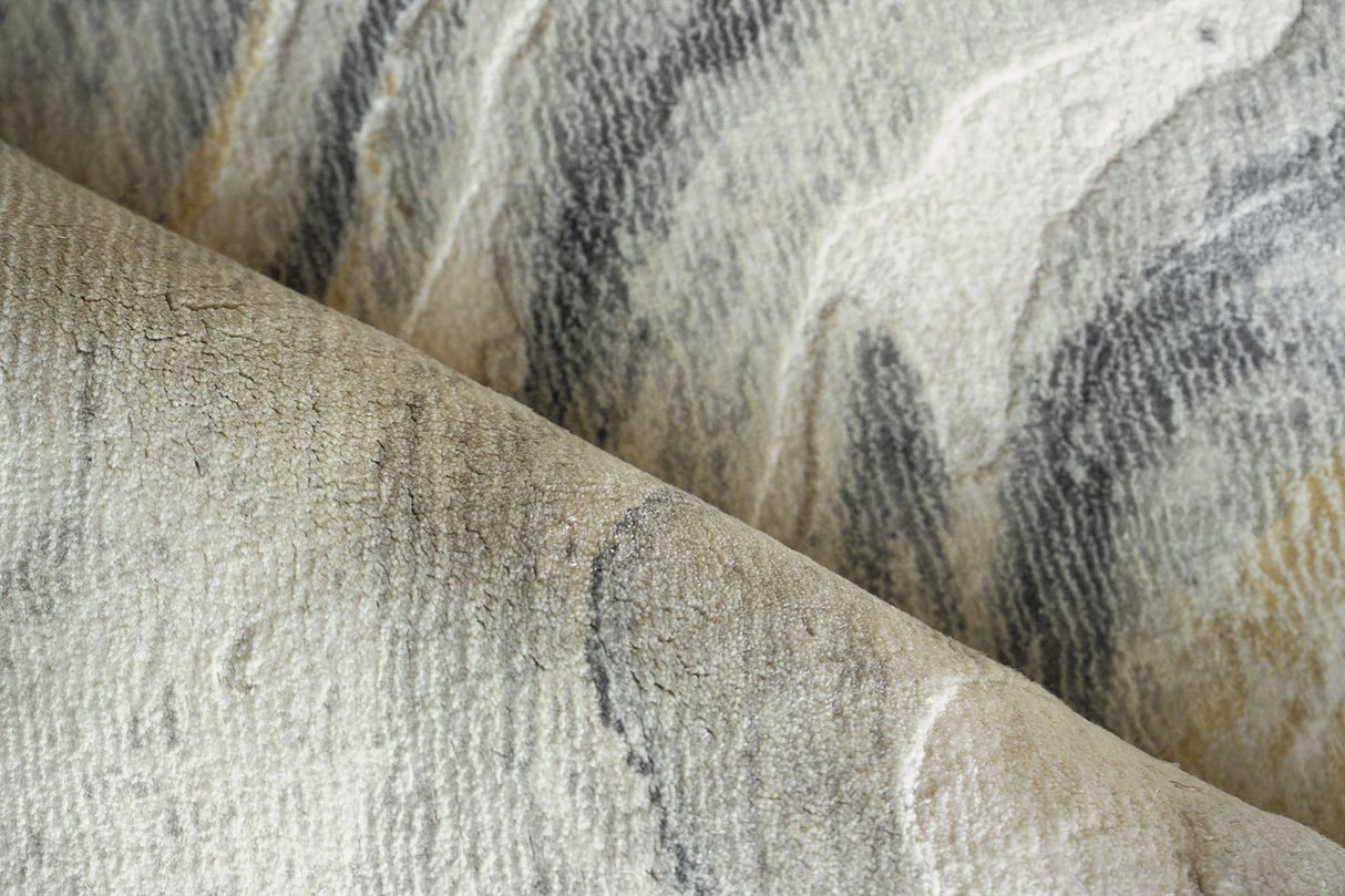 Exquisite Rugs Gianni Handloomed New Zealand Wool/Bamboo Silk 6648 Gray/Gold 15' x 12' Area Rug