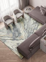 Exquisite Rugs Gianni Handloomed New Zealand Wool/Bamboo Silk 6648 Gray/Gold 10' x 8' Area Rug