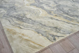 Exquisite Rugs Gianni Handloomed New Zealand Wool/Bamboo Silk 6648 Gray/Gold 10' x 8' Area Rug