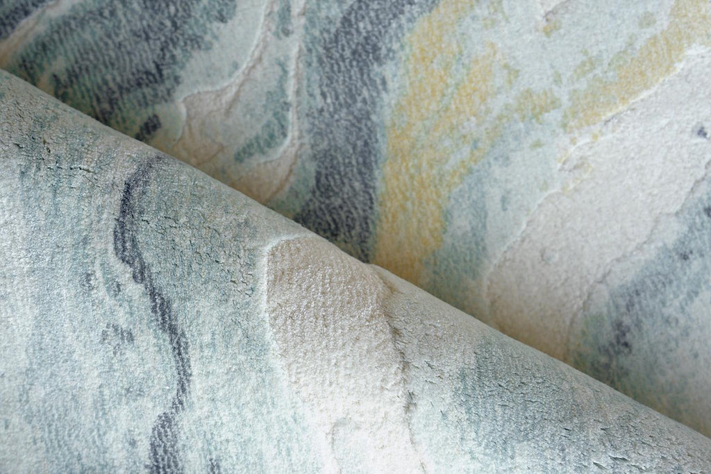 Exquisite Gianni Handloomed New Zealand Wool/Bamboo Silk Blue/Gold Area Rug 12.0'X15.0' Rug