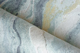 Exquisite Rugs Gianni Handloomed New Zealand Wool/Bamboo Silk 6649 Blue/Gold 8' x 10' Area Rug