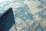 Exquisite Rugs Luxury Laureno Hand-knotted Bamboo Silk 6316 Ivoryl/Light Blue 8' x 10' Area Rug