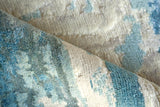Exquisite Rugs Luxury Laureno Hand-knotted Bamboo Silk 6316 Ivoryl/Light Blue 8' x 10' Area Rug