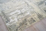 Exquisite Rugs Luxury Laureno Hand-knotted Bamboo Silk 6318 Ivory/Gray 9' x 12' Area Rug