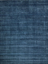 Exquisite Rugs Martelli Modern Handmade Shiny Nylon 6478 Navy 6' x 9' Area Rug