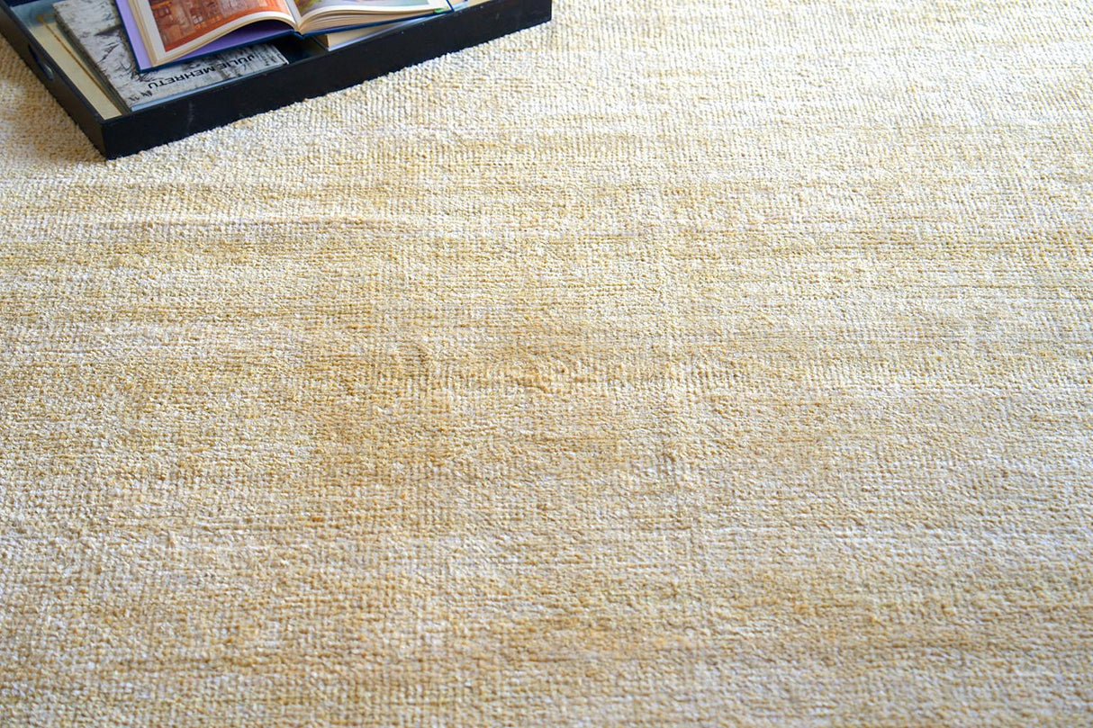 Exquisite Rugs Plush Hand-knotted Bamboo Silk/Wool 4633 Gold 9' x 12' Area Rug
