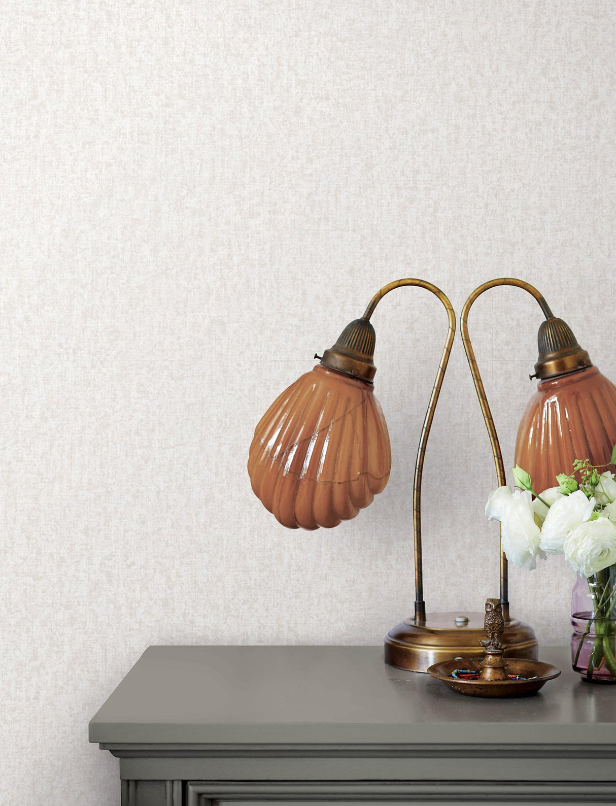 Brewster Home Fashions Halliday Lavender Faux Linen Wallpaper