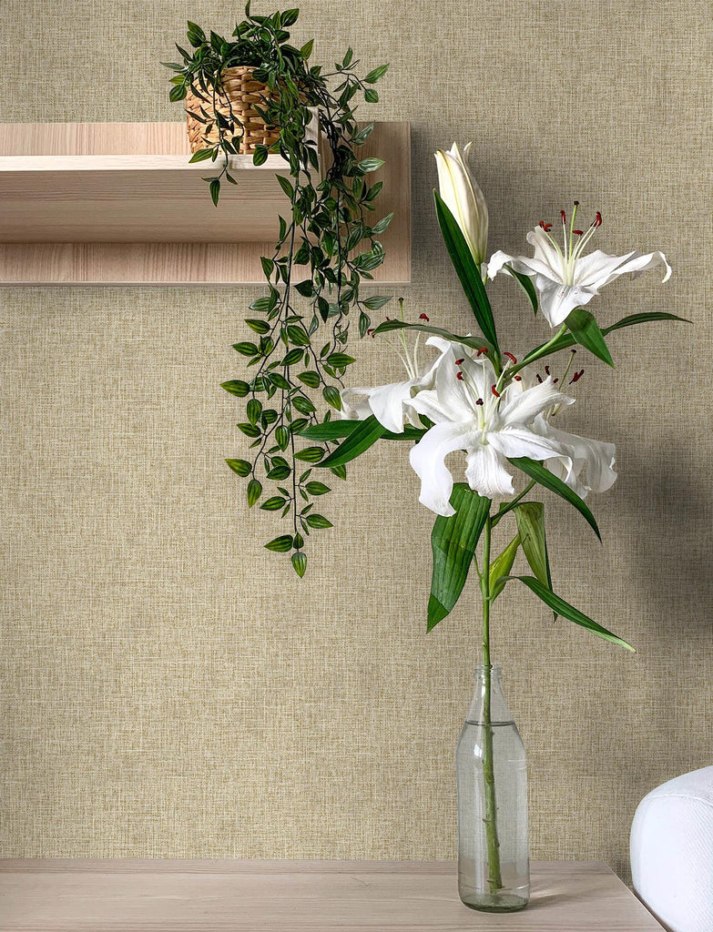 Brewster Home Fashions Buxton Brown Faux Weave Wallpaper