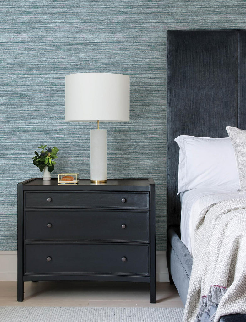 Brewster Home Fashions Hazen Blue Shimmer Stripe Wallpaper