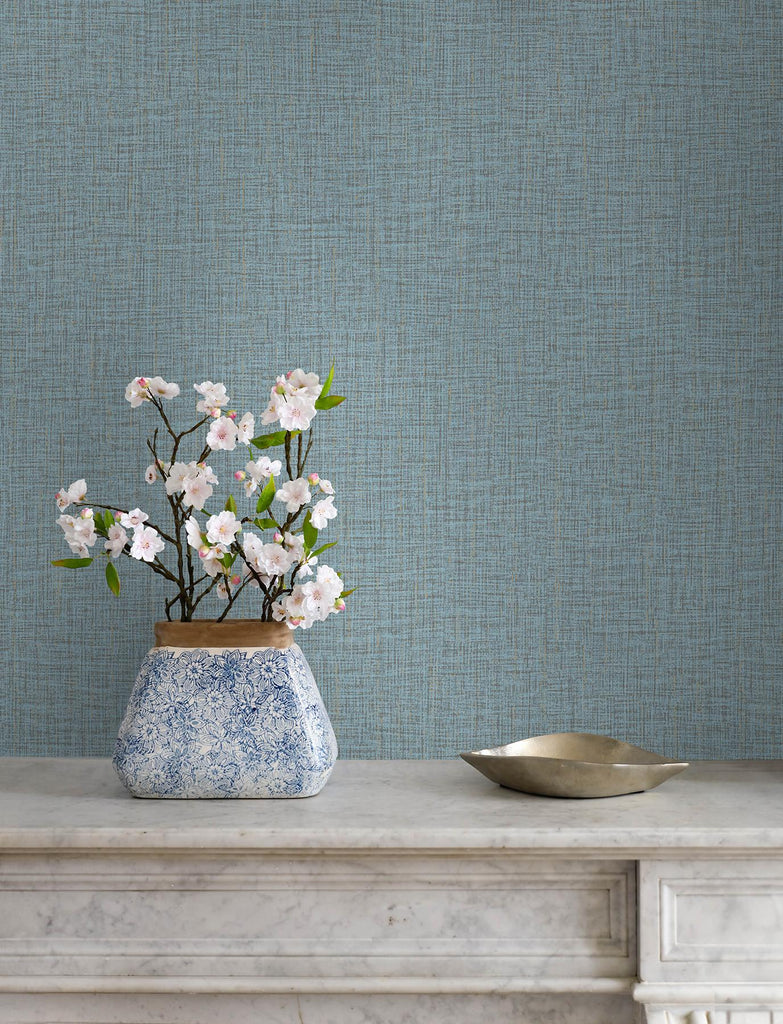 Brewster Home Fashions Glenburn Light Blue Woven Shimmer Wallpaper