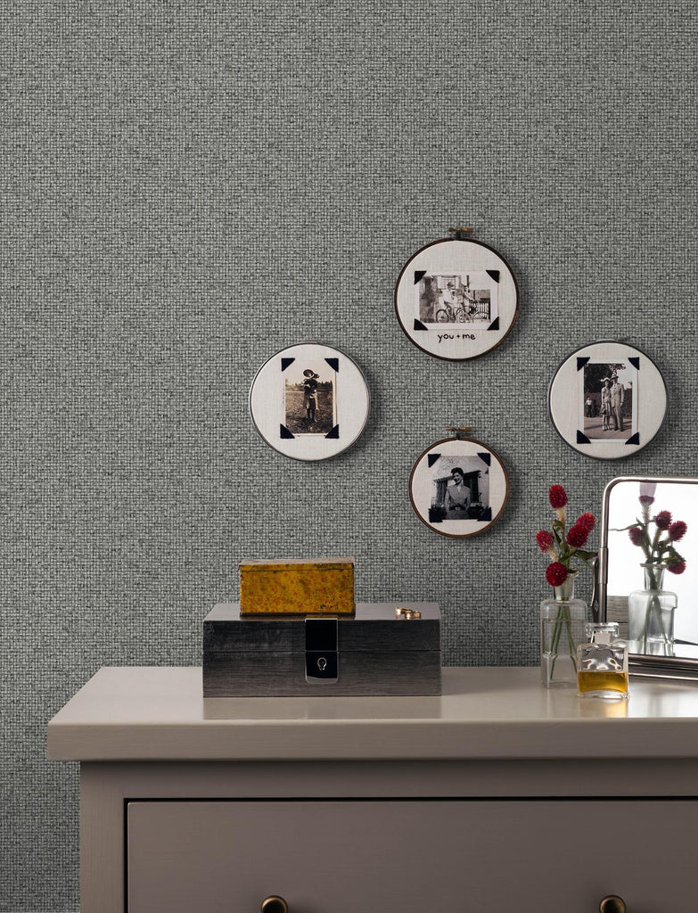 Brewster Home Fashions Surrey Grey Basketweave Wallpaper
