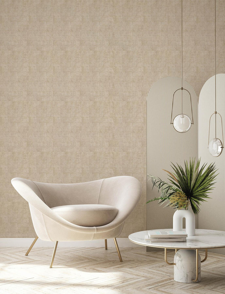 Brewster Home Fashions Blocks Cream Checkered Wallpaper