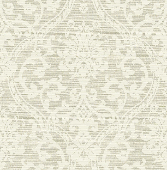 Brewster Home Fashions Evette Neutral Damask Wallpaper
