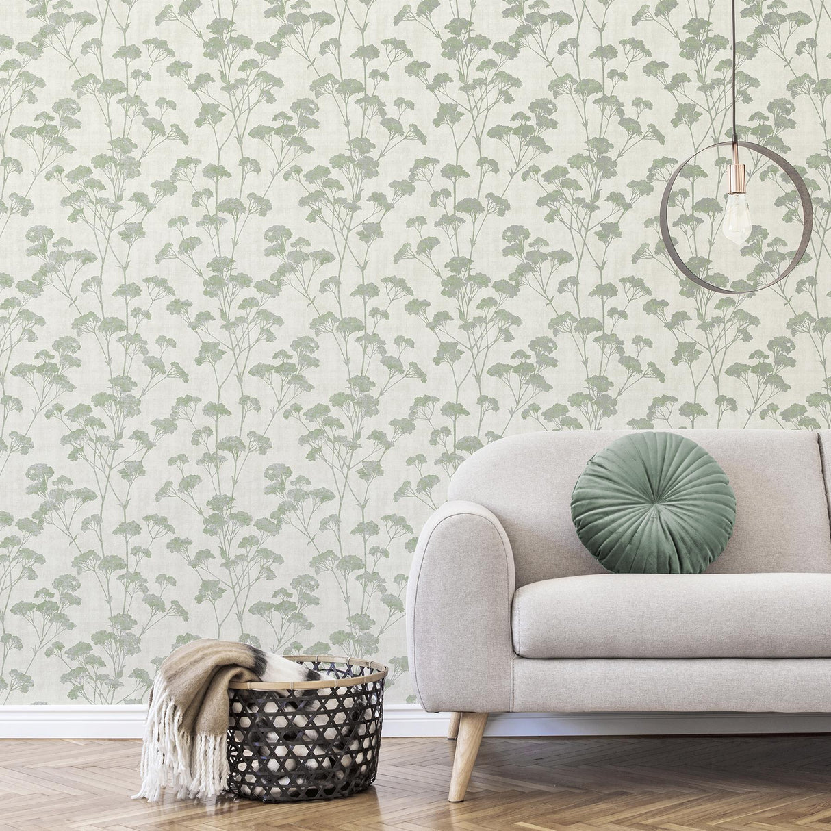 Brewster Home Fashions Sprig Green Trail Wallpaper