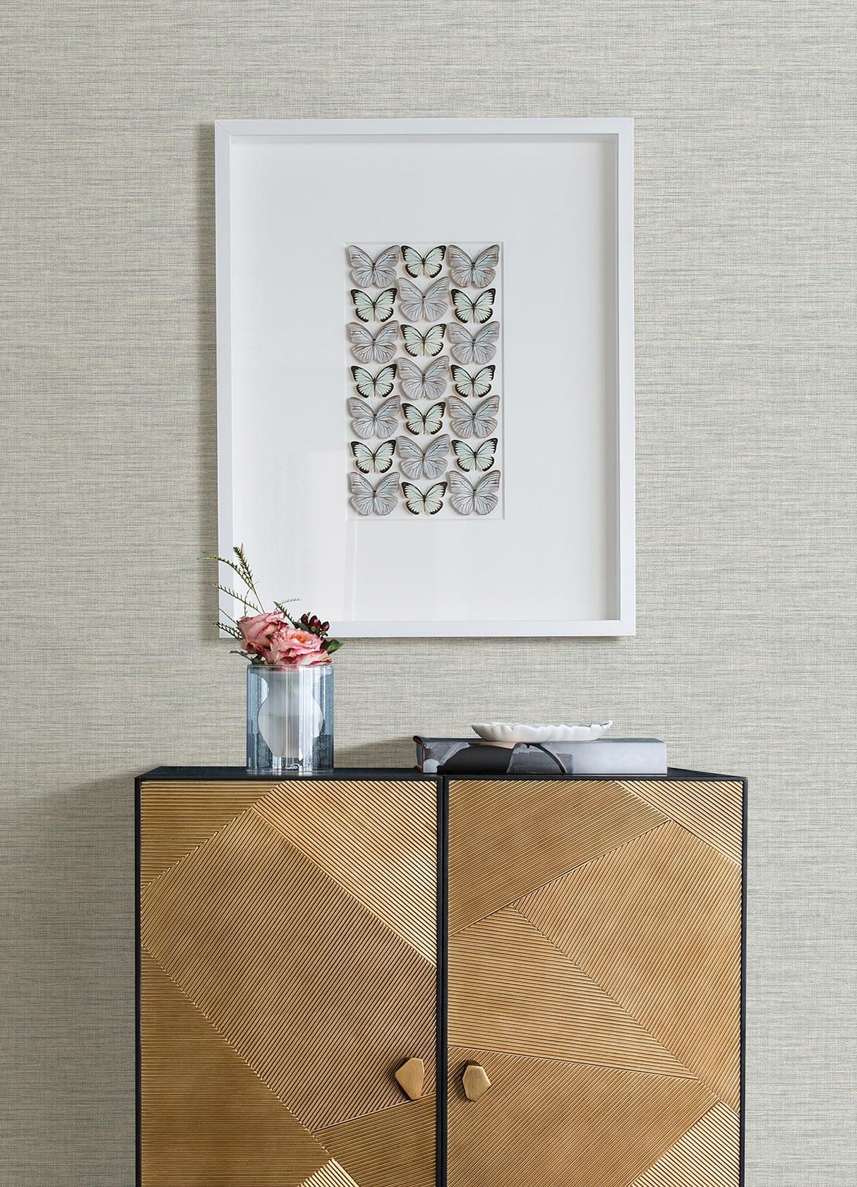 Brewster Home Fashions Exhale Seafoam Faux Grasscloth Wallpaper