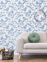 Brewster Home Fashions Sprig Blue Trail Wallpaper