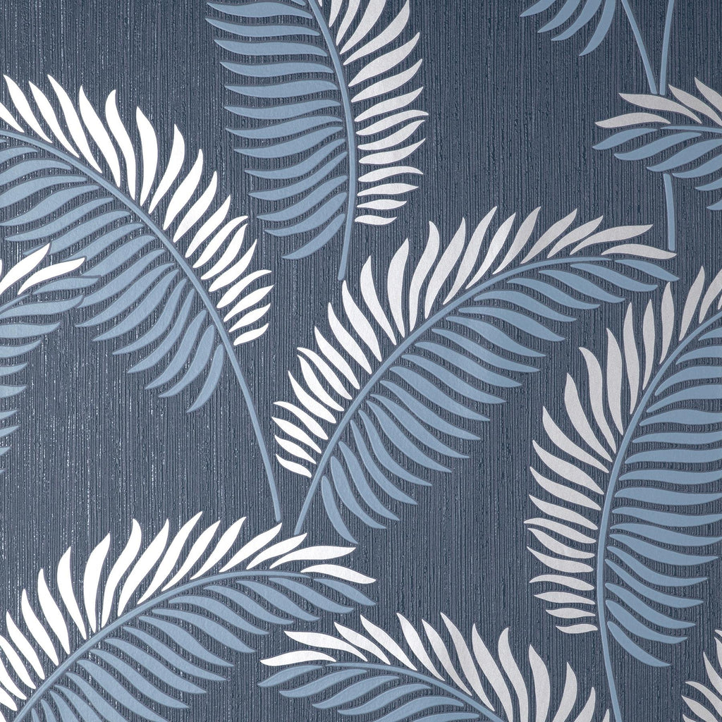 Brewster Home Fashions Leaf Navy Tropical Wallpaper