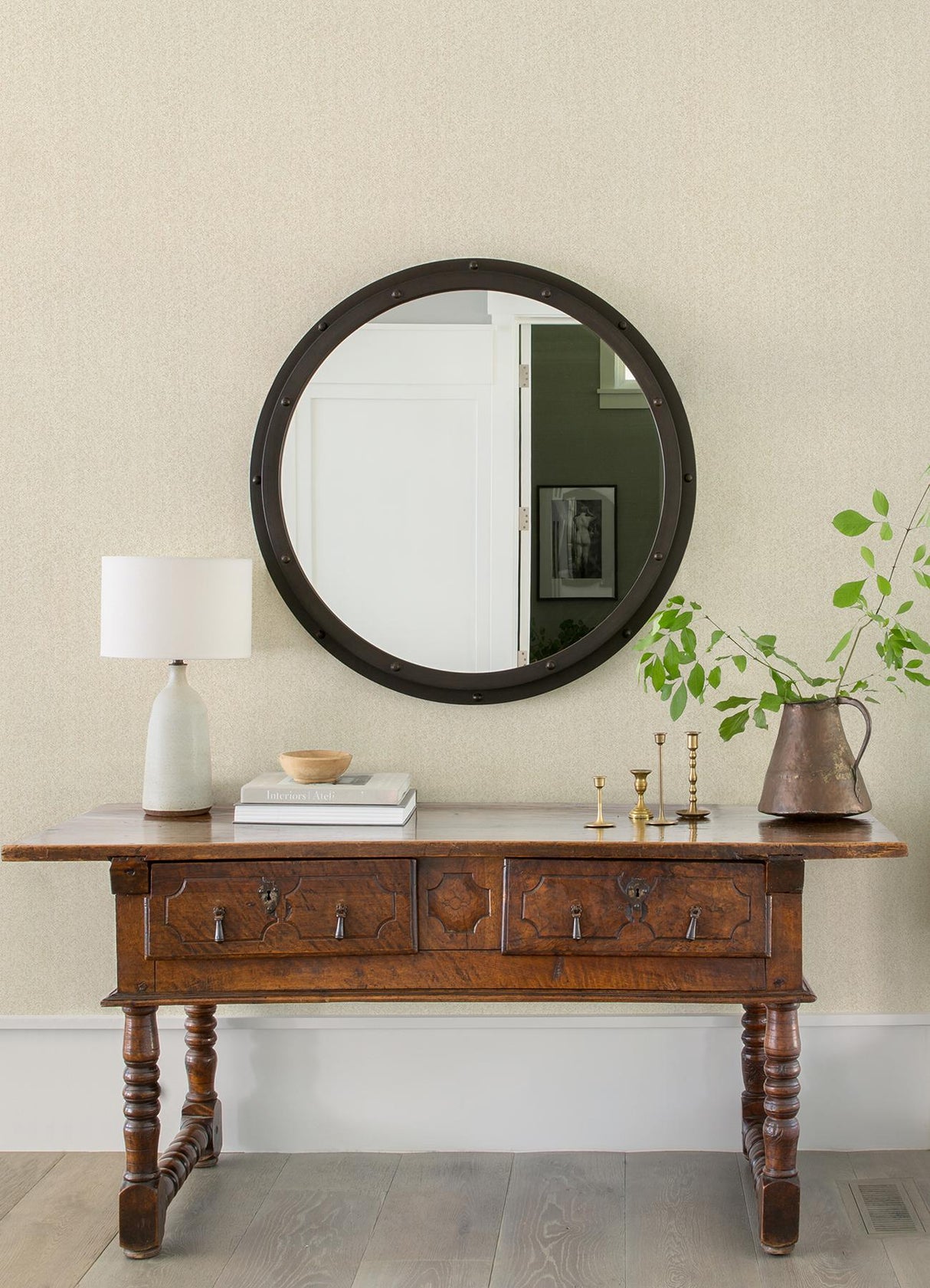 Brewster Home Fashions Ashbee Taupe Faux Tweed Wallpaper