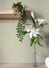 Brewster Home Fashions Exhale Light Yellow Faux Grasscloth Wallpaper